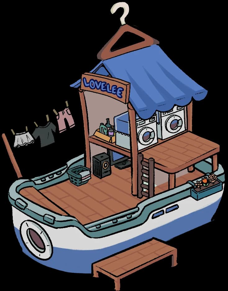 the lovelee v2 boat: a floating laundromat home
